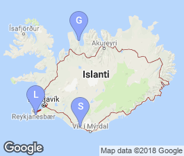 Kylpypaikat Islannin kartalla
